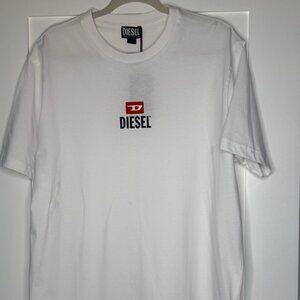 Men's Diesel White T-Shit " Diesel Logo" Size XL Brand New